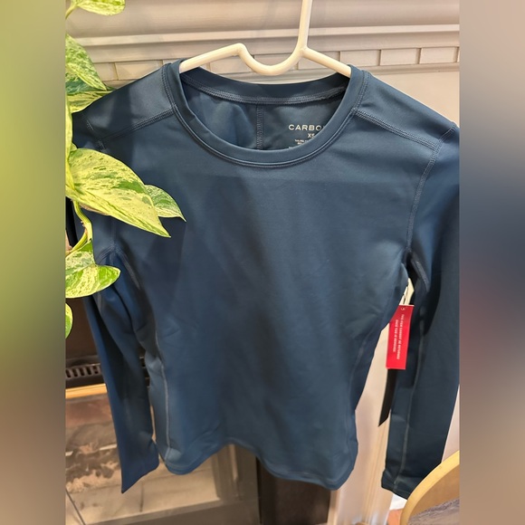 Carbon38 Tops - Carbon38 Teal Long Sleeve Top Diamond compression